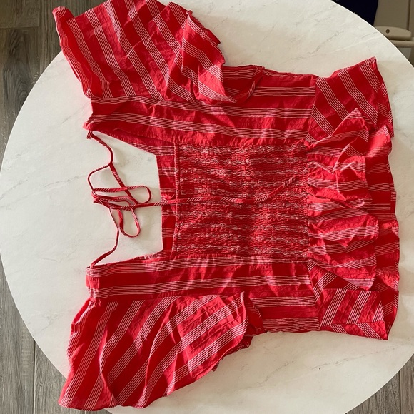 Button Down Ruffle Sleeve Blouse - Picture 3 of 3